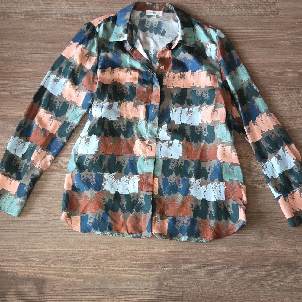 Lafayette 148 New York Silk Twill Blouse - Picture 3 of 7